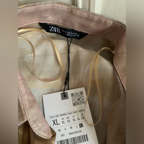 Zara TIE DYE FOIL PRINT SHIRT - Picture 10 of 10